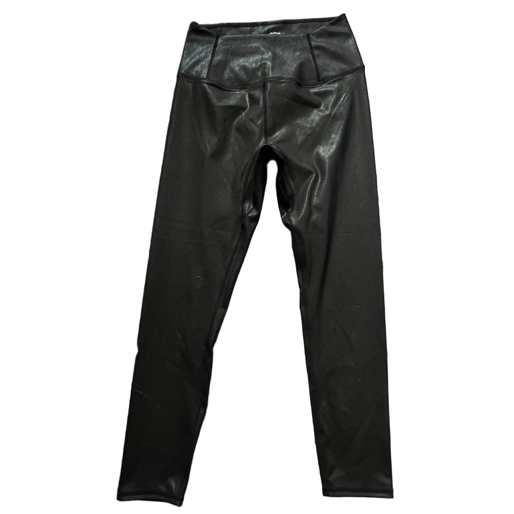 FP Movement by Free People Faux Leather Black Shiny Leggings